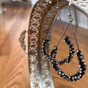 Rhinestone wrapped teardrop earrings